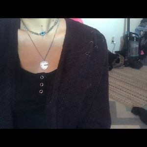 American Eagle purple/maroon cardigan